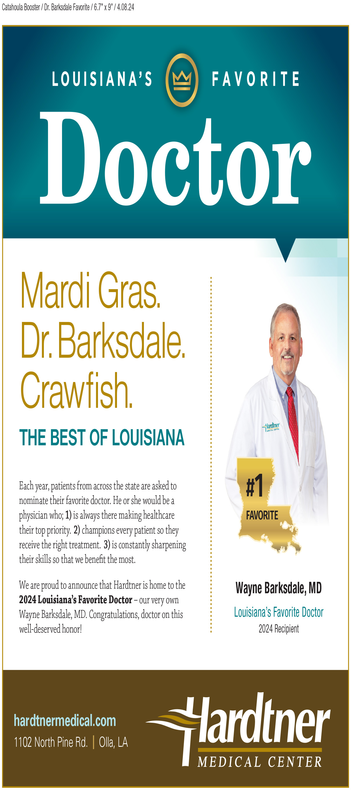 Mardi Gras. Dr. Barksdale. Crawfish.