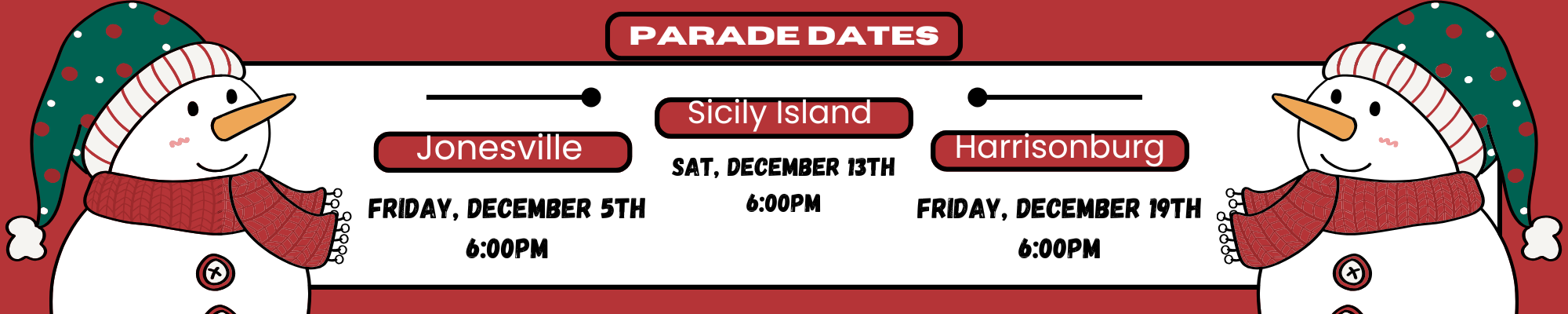 Christmas Parades Banner 2025