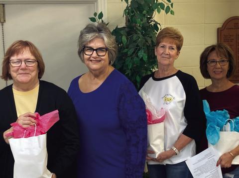 DONNA TISER - Treasurer, Jackie C. Rouse, Secretary, Ilene Hardie, Vice President and Lana Carr, Club President are pictured above.