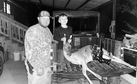 WESTON MONTPELIER, age 5 of Harrisonburg, son of Justin and Katlin Montpelier, and grandson of Justin and Brandy Montpelier of Harrisonburg, and Kevin and Chasitie Rainey of Jonesville, shot his first doe on October 8th 2023 and shot his first squirrel on November 22nd 2023 with his crossbow at 24 yards.