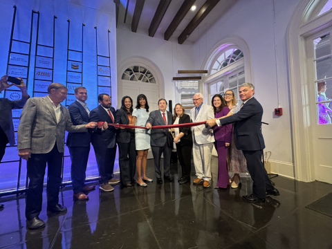 Image1: Lt. Governor Billy Nungesser and the Louisiana State Museum cut the ribbon officially opening the enhanced Living with Hurricanes: Katrina and Beyond exhibit at the Presbytère in New Orleans, marking the 20th anniversary of Hurricane Katrina. (Image credit: Office of the Lieutenant Governor)