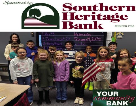 Harrisonburg Elementary leads the Pledge of Allegiance