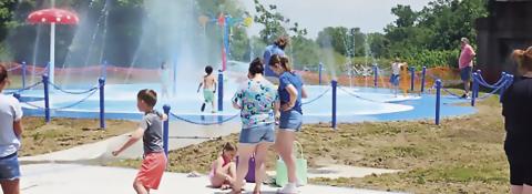 Harrisonburg Splash pad is officially open for the hot days of summer.