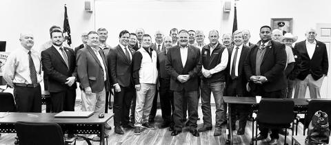 U.S. Attorney Keller with area Sheriffs and District Attorneys attending crime reduction meeting
