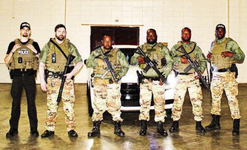 JONESVILLE POLICE CRT: Officer Evan Scarbrough, Assistant Chief Trace Taylor, Chief MacArthur Tollilver, Major Corey Hall, Officer Elton Mayes and Officer Tavaughn Wycoff.