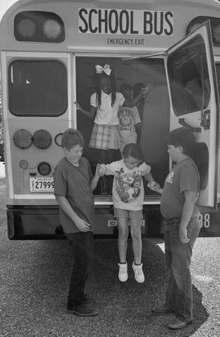 Jonesville Elementary School conducts bus safety drills with student helpers