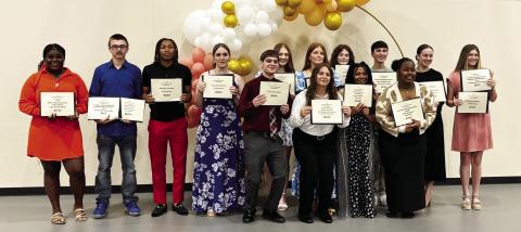 CATAHOULA PARISH scholarship winners pictured above in no particular order HHS: Kaden Sanson, Laine Dupuis, Kaden Grafton, Kassie Creel, Abbi Fletcher, Arlyn Montpelier, Emily Womack, and Kara Tiser. BHS: Kristian O'steen, Zyree Price, Jania Fisher, and Dalton Hutchinson. SIHS: Miya Fontenot, Zyree Price, and Courtney McLeland. CHS: Kellie Book.