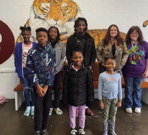 SICILY ISLAND High School fiction winners pictured above on front row (left to right) Kenderrious MaGee, Aminiya Ridley,and Amelia Drumgoole. Back row (left to right) Zowii Thornton, Delilah Dunbar, Garterrius Cooper, Braelynn Book, and Marissa Riley.