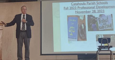 Dr. Nathan Roberts speaking on school law