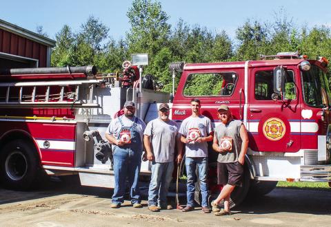 LARTO VOLUNTEER Fire Firefighters: Richard Tiser, Fire Chief Billy Wiley, Volunteer Evan Scarbrough and Volunteer Joseph Dauzat.
