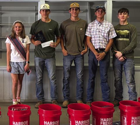 HARRISONBURG CARPENTRY Team pictured above from left to right Fair Queen, Ryan Fuqua, Ragen Fuqua, Landon Furguson, and Caleb House.