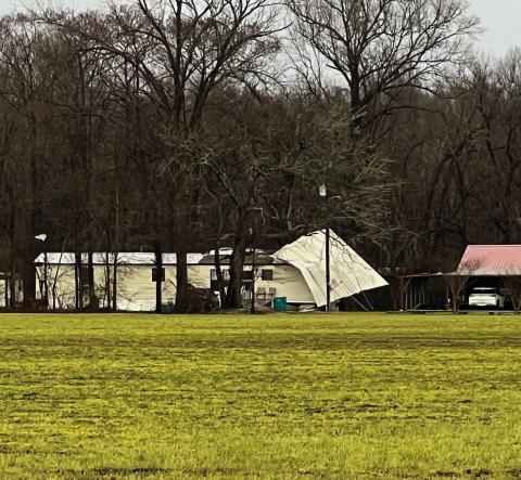 Winds whip through Catahoula causing power