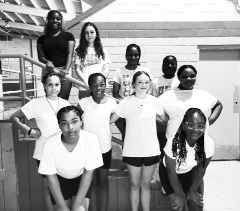 BHS 2025-2026 Cheerleaders, Front row Minnhyjah Norris and Keriasia Davis. Middle row Kaylee Branch, Shatericka Duncan, Sophie Adams, and Jayda Fair. Back row Zabriya Anderson, Co-Captain Keegan Randall, Captain Ma'Kyerah Williams, and Zycurious Jefferson.