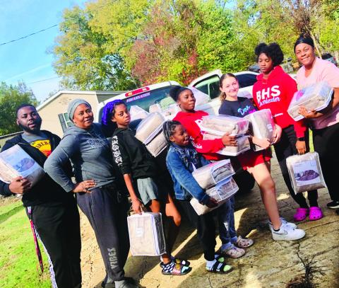 HOWARD HATTEN III, Councilwoman Carter, BHS Cheerleaders, Cheer coach Cashuna Mayes