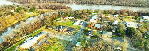 DOWNTOWN JONESVILLE part of historic preservation registry. Drone photo courtesy of Brian Davis, LTHP.