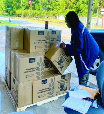 Town of Sicily Island donates from Alexandria Food Bank to Seniors in need