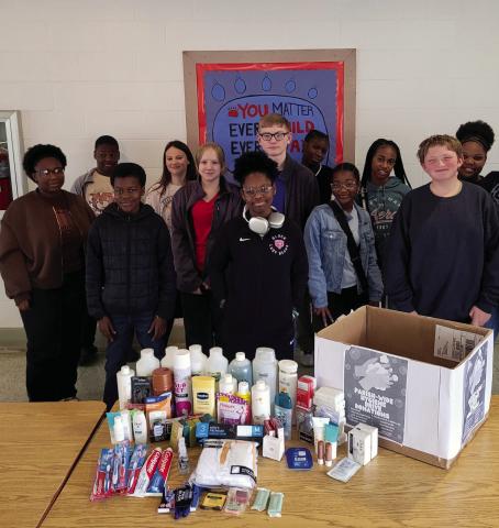 PICTURED (LEFT TO RIGHT) Back Row: Andre Johnson, Sierrah Jordan, Shidavian Jefferson. Middle Row (Left to Right) Jadia Jacobs, Lily Case, Job Goodwin, Sa'niya Johnson, Jayda Fair, Gracie Green. Front Row (Left to Right) Draylin Cameron, Charlei Jefferson, Keriasia Davis, and Ayden Byrd. The club sponsors are Sidney Spinks and Jennifer Levis.