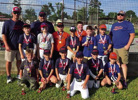 10U CORBIN FOWLER, Braxton Williams, Dawson Williams, Brody Holloway, Wyatt Boothe, John Curits Avery. Back: Elijah Boothe, Coach, Vincent Williams, Coach, Memphis White, Clayton Murry, Finn Dewitt, Thompson White, Trey Melton, Isaac Crouch, Haydon Bryant, Larry Crouch (Coach).