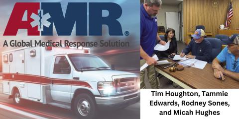 AT MONDAY night’s Police Jury meeting, President Rodney Sones signed a one year contract with American Medical Response (AMR) for parish wide ambulance service. This comes after the December 7, 2024 public vote to rededicate the use of a 1% tax levy to allocate the revenue for garbage collection and disposal, roads and bridges, and emergency services throughout the parish.